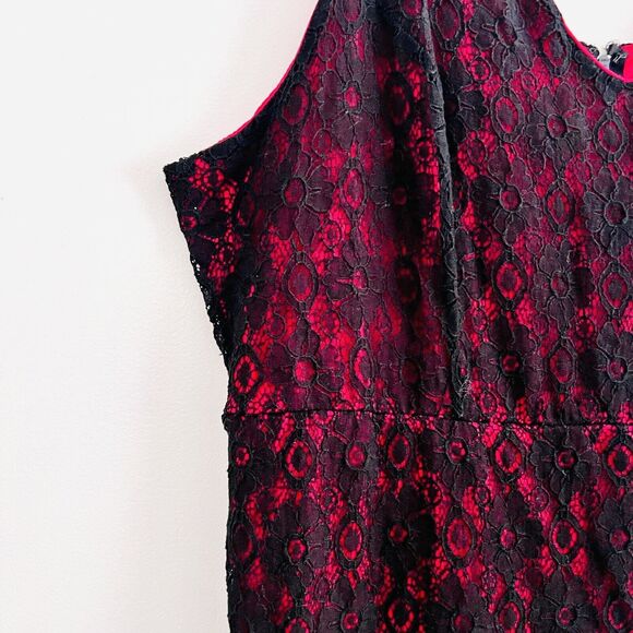 torrid Dresses & Skirts - TORRID Black & Red Lace Overlay Asymmetrical Sleeveless Lined Dress ~ Plus Sz 22
